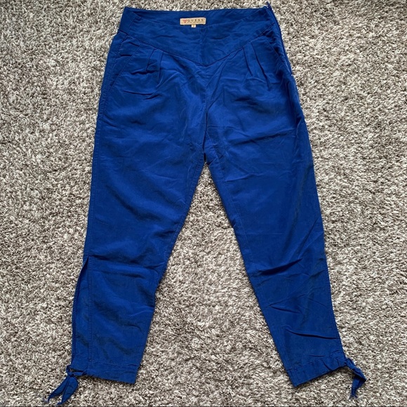 💛4/$20 | GUESS Blue Side Zip Ankle Tie Pants - Picture 1 of 6